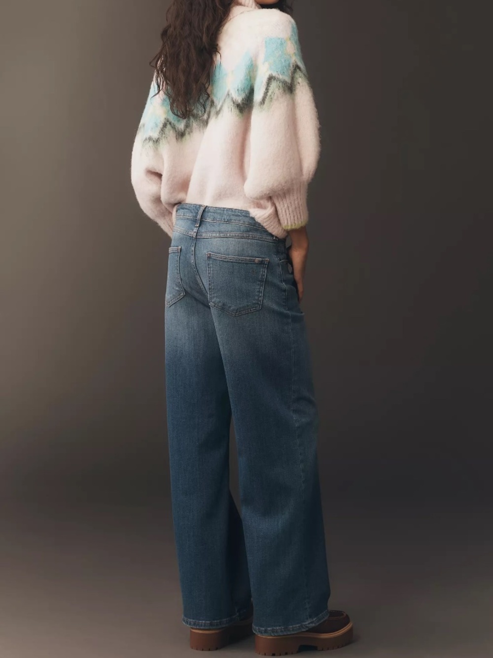Anthropologie Sadie High-Rise Wide-Leg Jeans by Pilcro BRIGHT HAPPY BLUE DENIM - Picture 3 of 4